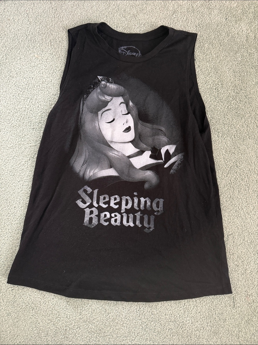 Disney Black Sleeping Beauty Graphic Muscle Tank - Women's